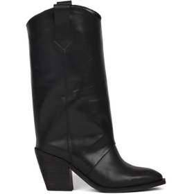 Resim Bueno Shoes Siyah Deri Kadın Topuklu Çizme 39wc1650 