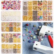 Resim Jewelry Yapım Setleri, yapay tırnak makinesi, yaklaşık 3/1 adet giyim aksesuarı DIY aracı, yapay şekillendirme makinesi, el ile basılan yapay sabitleyici araç, yapay vidalı perçinleme makinesi, cımbız ve anahtarlı DIY el işi aksesuarları 
