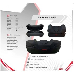 Resim Ebakbak Atv Arka Bagaj Çanta Abs Materyal Özel Yaslanma Bölmeli Dayanıklı Atv Tur Çantası 120LT Kilitli Pe 