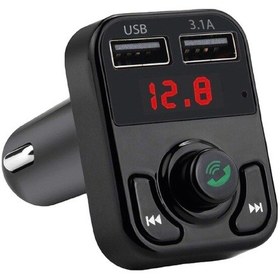 Resim Bluetooth Fm Transmitter Araç Çakmaklık Şarj Adaptörü 3.1a Çift Usb 
