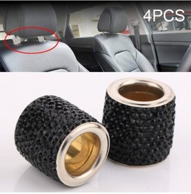 Resim Sones 4 Pcs Araba Kristal Kafa Yastık Modifiye Dekorasyon Açık Gri 