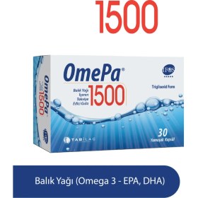 Resim OmePa 1500 Balık Yağı 30 Yumuşak Kapsül Omega 3 Türkiye Menşeli Takviye Edici Gıda 