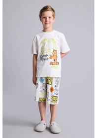Resim Defacto Garfıeld Lisanslı Regular Fıt 2li Beyaz Pijama Takımı Erkek Çocuk H8146a826hswt34 Beyaz-wt34 