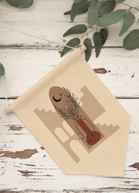 Resim Salon Duvar Dekoru, Pinterest Oda Dekoru, Boho Kanvas Flama Askılı Duvar Örtüsü NO:460 - Renkli - 5 / 21 x 30 