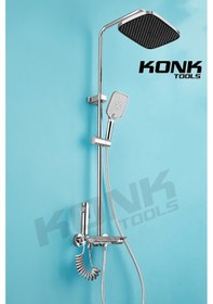Resim Piyano 5 Fonksiyonlu Krom Banyo Bataryalı Robot Duş Seti Tepe Duşu Duş Seti 130 Cm Krom 