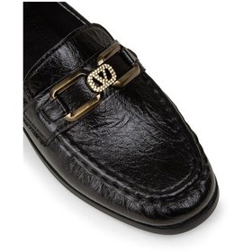 Resim Deery Kadın Siyah Toka Detaylı Loafer Ayakkabı - K0040zsyhc01 