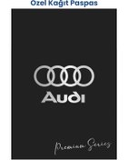 Resim BALKAN AMBALAJ Suya Dayanıklı Yıkanabilir Audi Oto Paspas Kağıdı Siyah Gümüş Baskı 50 Adet - 35x50cm - Kalın 
