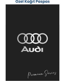 Resim BALKAN AMBALAJ Suya Dayanıklı Yıkanabilir Audi Oto Paspas Kağıdı Siyah Gümüş Baskı 50 Adet - 35x50cm - Kalın 