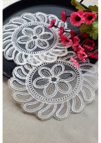 Resim 6 Adet Astrea Krem Bardak Altlığı & Kokteyl Peçetesi 