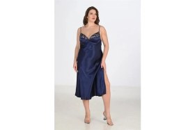 Resim Giyim 2li Lacivert Sabahlık Takımı Bigsize 6228 