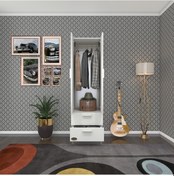 Resim Kenzlife Gardırop 2 Kapaklı Kapılı 2 Çekmeceli Kamelya 168 50 42 Byz Ayaklı Gardolap Dolap 