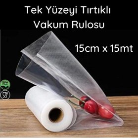 Resim DG Vakum 15 Cm X 15 Mt - Tek Yüzeyi Tırtıklı Rulo Vakum Torbası 
