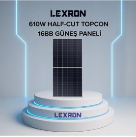 Resim Lexron 610w Monokristal Half-cut Topcon 16bb Güneş Paneli 