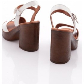 Resim Dgn 2004 Kadin Topuklu Sandalet Beyaz 