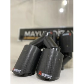 Resim Akrapovic Karbon Egzoz Ucu Çift Çıkışlı 90 MM Sağ-Sol Set --Mayukdizayn-- 