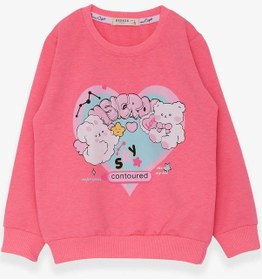 Resim Breeze Kız Çocuk Sweatshirt Kalp Baskılı 2-6 Yaş, Neon Pembe-neon Pembe 