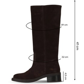 Resim Bueno Shoes Kahverengi Süet Kadın Topuklu Çizme 39wc5612 
