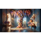 Resim Venspor Görkemli Çiçek Bahçesi İç Mekan Temalı Arkaplan, 200x150cm, Fon, Duvar Örtüsü 
