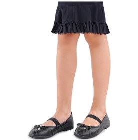 Resim Kiko Kids Cilt Lastikli Kız Çocuk Babet Ayakkabı Arç 07 Siyah 
