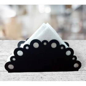 Resim Ardini Peçetelik Daireli Mat Siyah 