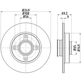 Resim YAVUZSAN 29585B Fren Diski P207 06-P307 00-C4 04-Ds3 09-C3 Picasso 09- (249×9X4Dl) Poryalı Arka Ad 