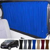 Resim Oto Pandami Opel Vivaro B 2014-2019 Uyumlu Mavi Raylı Oto Perde Takımı 