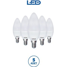 Resim Rtl02101-5 Rother Led Mum Avize Ampul 6w E14 470 Lümen 6500k Beyaz Işık Enerji Tasarruflu Ampul 5 Ad 