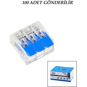 Resim 100 Adet 3 Lü 2x2.5 Kablo Geçmeli Mandallı Buat Klemensi (5250) 