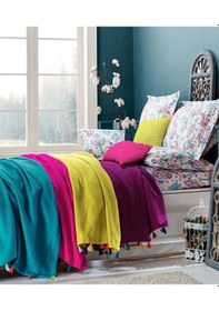 Resim İyi Geceler İstanbul Up Style Tek Kişilik Mürdüm Pike Takımı Mürdüm 