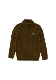 Resim U.S. Polo Assn. Erkek Çocuk Yarım Fermuarlı Haki Kazak 50297422-VR027 
