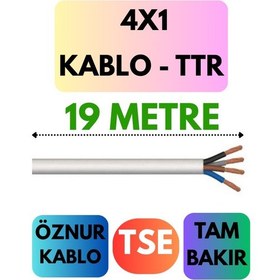 Resim Öznur 4x1 Ttr Kablo Metre Seçenekli Beyaz - 19 Metre 