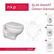 Resim NKP Slim Smart Yavaş Kapanan Klozet Kapağı Üstten Sıkmalı 