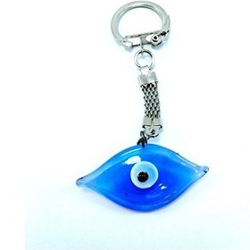 Resim Nazar Boncuğu Göz Anahtarlık El Yapımı Cam Hediyelik Aksesuar 