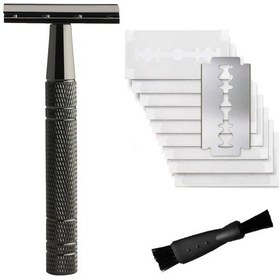 Resim Geeksen Razor Güvenlik Jileti Manuel Tıraş Jileti Uzun Saplı Geleneksel Jilet Mat Siyah 