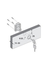 Resim Çekmece Kapak Kilidi Kare 22Mm Siyah 