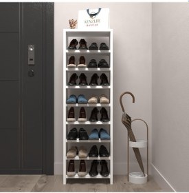 Resim Kenzlife Ayakkabılık Mısri Mat Beyaz Suntalam 125 040 20 Onaltı Çift Ayakkabı Kapasitesi Arkalıksız Beyaz 