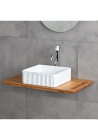 Resim Lena E-W1003MB Tezgah Üstü Lavabo Beyaz 