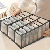 Resim 3 Adet Şık Non-Woven Mesh Giysi Depolama Organizatörleri, Alan Tasarrufu Dolap Bölücü Çamaşır, Jean ve Pantolon için, El Yıkamalı Katlanabilir Giysi Organizatörleri ile 