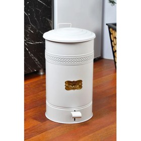 Resim Şık Metal Pedallı 30L Mutfak ve Banyo Çöp Kovası Beyaz 