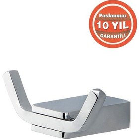 Resim Çelik Banyo Paslanmaz Pirinç Titanik Bornozluk Havlu Askısı Krom 