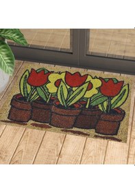 Resim Çiçek Desenli Kauçuk İç Ve Dış Kapı Önü Paspası 45x70 