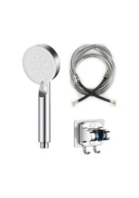 Resim 5 Fonksiyonlu Yüksek Basınçlı Duş Başlığı Yapışkanlı Mafsal Hortum Duş Seti, Siyah, 150 Cm Krom Diğer 