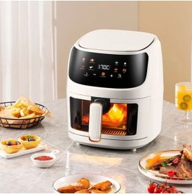 Resim new power plus Silver Crest Model Air Fryer 8 L 2400 W Ön Camlı Yağsız Hava Fritöz 