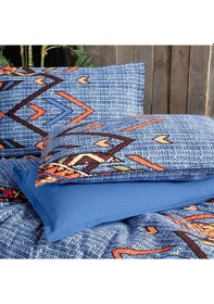 Resim Yakut King Size Battal Boy %100 Pamuk Flanel Pazen Nevresim Takımı Mavi MAVI 