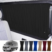 Resim Oto Pandami Volkswagen Crafter 1.nesil Uzun Şase 2006-2016 Uyumlu Siyah Raylı Oto Perde Takımı 