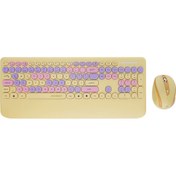 Resim Everest Km-6281 Candy Renkli Tuşlu Sarı Kablosuz Q Multimedia Klavye Mouse Set 