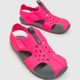 Resim Nike Sunray Protect 2 Neon Pembe Kız Çocuk Sandalet Cırt Cırtlı Düz Topuklu Rahat Tasarım 