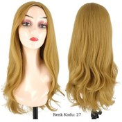 Resim Peruk Ankara Peruk Dalgalı Fiber Sentetik Açık Karamel No-27 