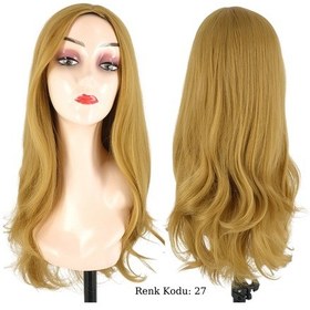 Resim Peruk Ankara Peruk Dalgalı Fiber Sentetik Açık Karamel No-27 