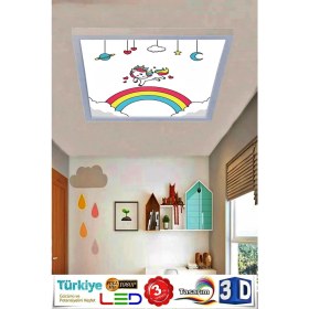 Resim Gökyüzü Panel Çocuk Avize Duma LED 60WATT Tavan Tipi Avize, LED Avize,yeni Nesil Avize 